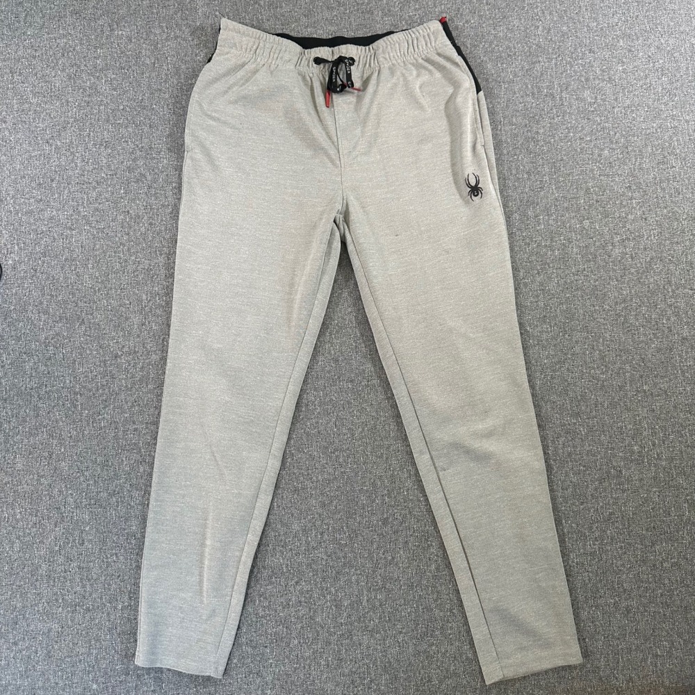 Spyder Active Mens Jogger Sweatpants Gray Tapered Athletic Gym Pants Medium M